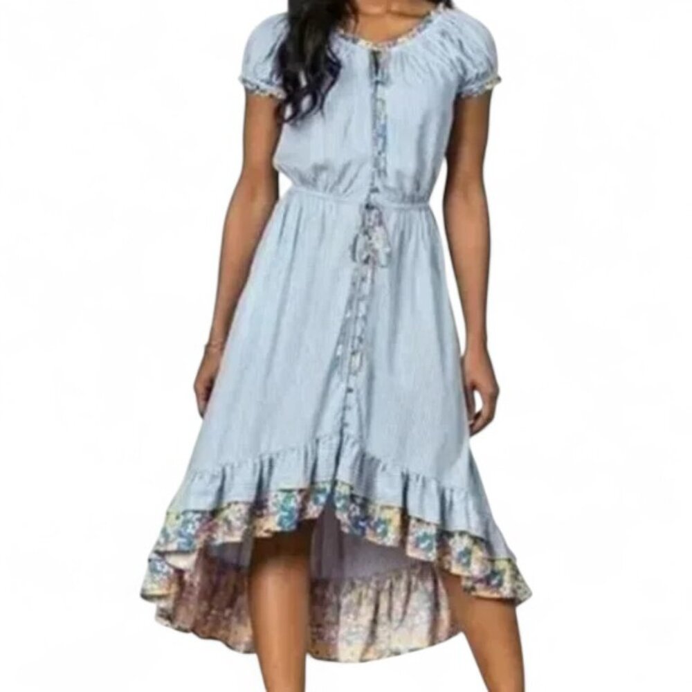 Matilda Jane Striped Midi‎ Dress Women's Come Away With Me Cottage Coquette XS